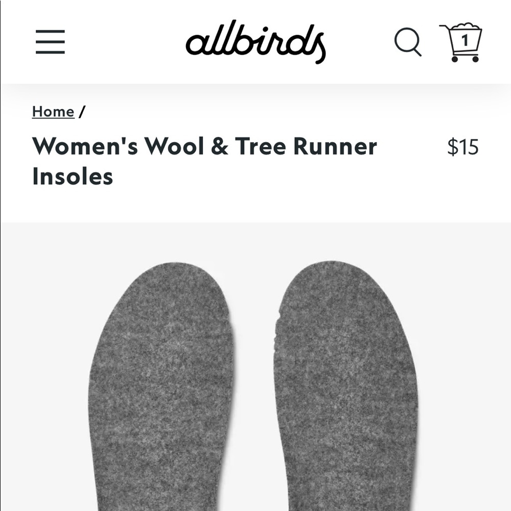 Womens Size 10 Allbirds Wool and Tree Runner Insoles